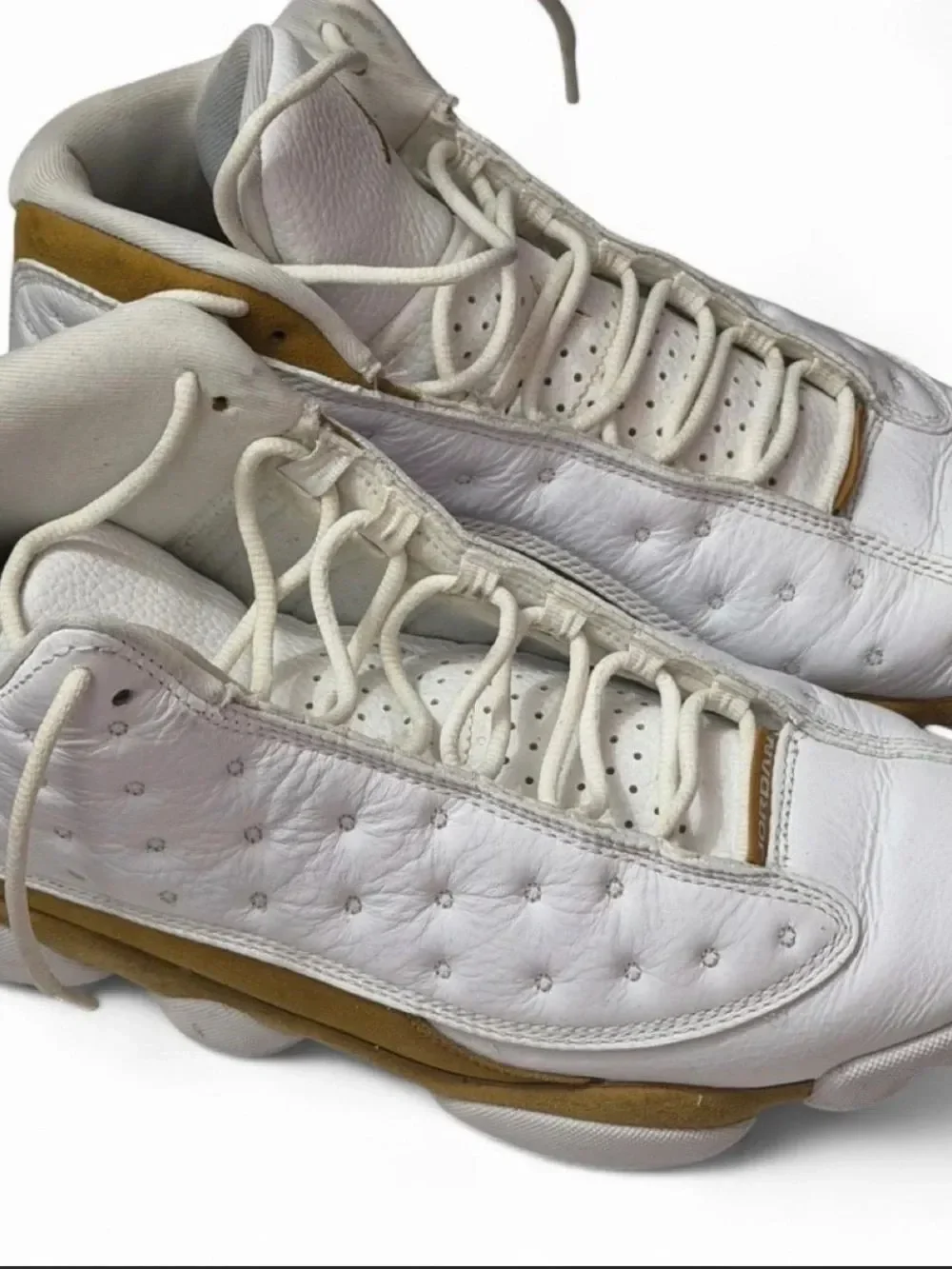 Jordan Men's White and Tan Low-Top Athletic Sneakers